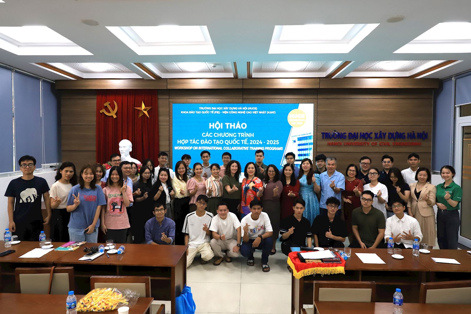 The workshop introduced collaborative training programs between Hanoi University of Civil Engineering and international universities for the 2024-2025 academic year.