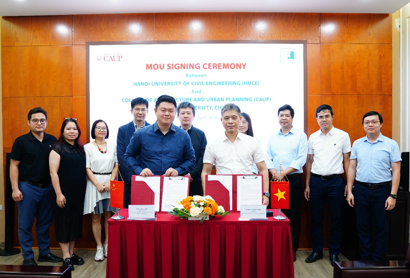 Signing Ceremony of the Cooperation Agreement between Hanoi University of Civil Engineering and the School of Architecture & Urban Planning, Tongji University (China)