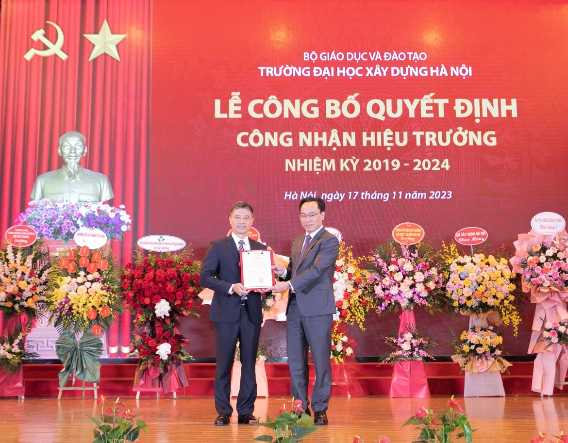 ANNOUNCING CEREMONY OF THE DECISION TO RECOGNIZE THE PRINCIPAL OF HANOI UNIVERSITY OF CIVIL ENGINEERING FOR THE TERM 2019-2024